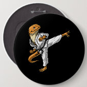 Bearded Dragon Karate Ronde Button 6,0 Cm (Voorkant /achterkant)
