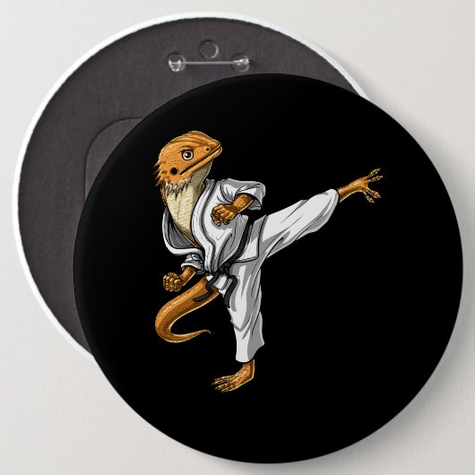 Bearded Dragon Karate Ronde Button 6,0 Cm (Voorkant /achterkant)