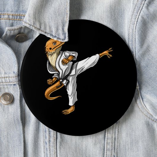 Bearded Dragon Karate Ronde Button 6,0 Cm (In situ)