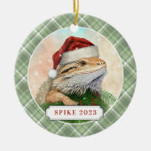 Bearded Dragon keramische cirkel Ornament (Voorkant)