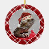 Bearded Dragon keramische cirkel Ornament (Voorkant)