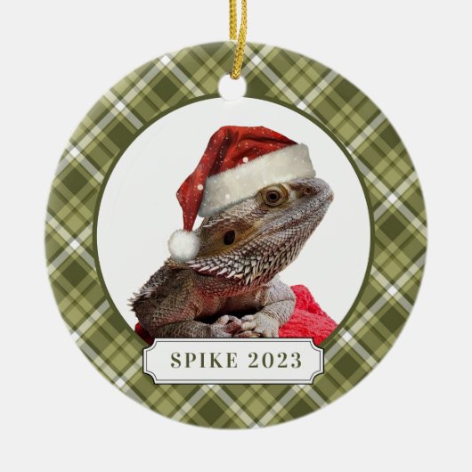 Bearded Dragon keramische cirkel Ornament (Voorkant)