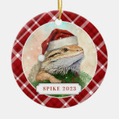 Bearded Dragon keramische cirkel Ornament (Voorkant)