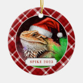 Bearded Dragon keramische cirkel Ornament (Voorkant)