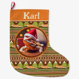 Bearded Dragon Lelijke trui Kerstmis kous Grote Kerstsok