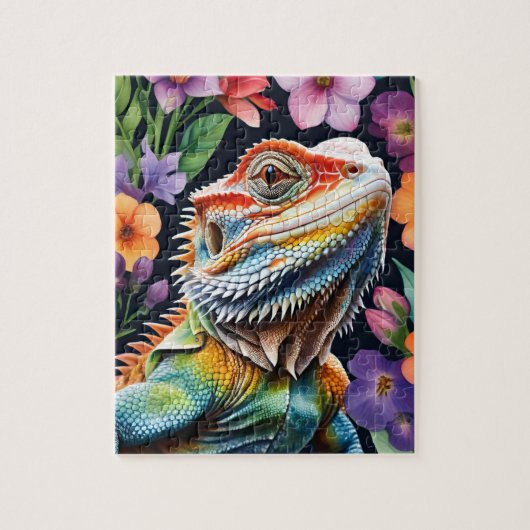 Bearded Dragon Lizard Family Pet Portrait Legpuzzel (Verticaal)