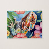 Bearded Dragon Lizard Family Pet Portrait Legpuzzel (Horizontaal)