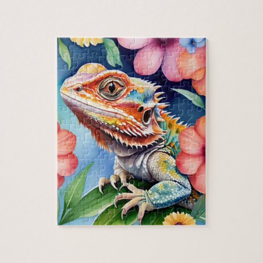 Bearded Dragon Lizard Family Pet Portrait Legpuzzel (Verticaal)