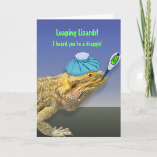 Bearded Dragon Lizard Get Well Kaart