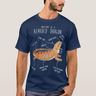 Bearded Dragon Lizard Reptiel Anatomie 3 T-shirt