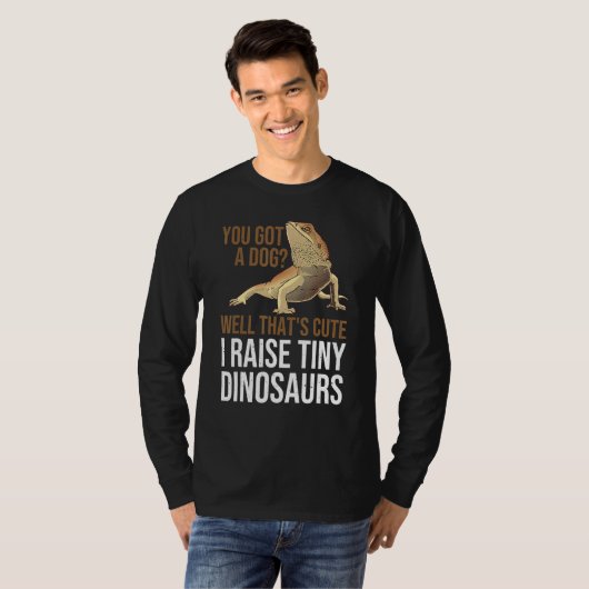 Bearded Dragon  Men Women  I Raise Tiny Dinosaurs T-shirt (Voorkant volledig)