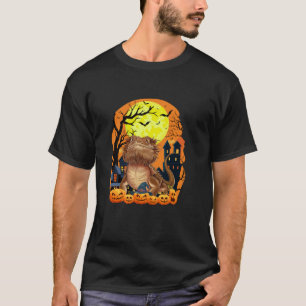Bearded Dragon met pompoenen Grappig Enge Hallowee T-shirt