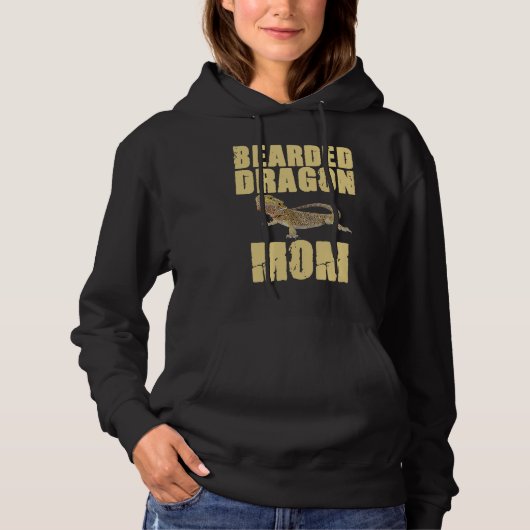 Bearded Dragon  Mom Reptiles Pet Reptile Owner Gra Hoodie (Voorkant)