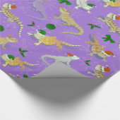 Bearded Dragon Morph Holiday Paars Cadeaupapier (Hoek)