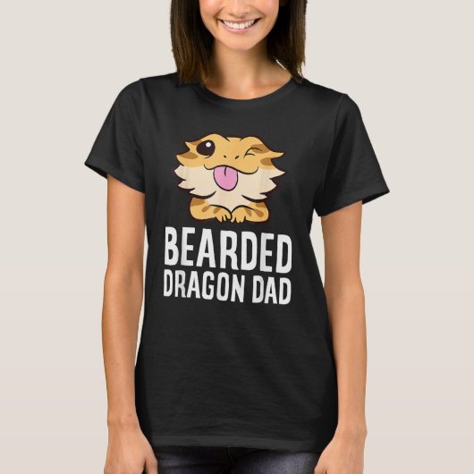 Bearded Dragon Papa Reptiel Lizard Papa Mam T-shirt (Voorkant)