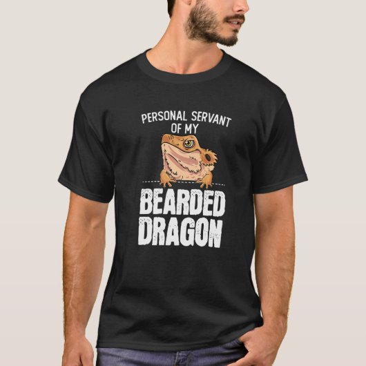 Bearded Dragon Persoonlijke Dienaar van mijn Beard T-shirt (Voorkant)
