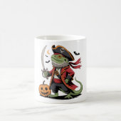 Bearded Dragon Pirate Halloween kunst Koffiemok (Center)