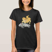 Bearded Dragon Playing Video Game  Reptile Lizard  T-shirt (Voorkant)