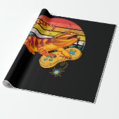 Bearded Dragon Playing Video Game Reptiles Pagona Cadeaupapier (Uitgerold)