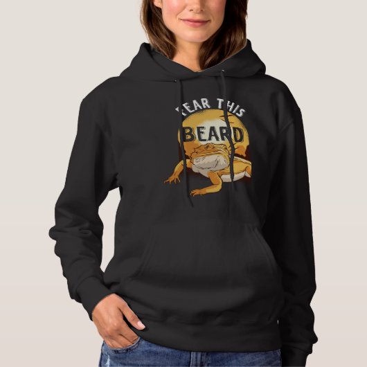 Bearded Dragon Pogona Pet Reptile Lizard Fear the Hoodie (Voorkant)