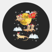 Bearded Dragon Reindeer Christmas Pajama Santa Xma Ronde Sticker (Voorkant)