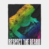 Bearded Dragon Respect Fleece Deken (Voorkant)