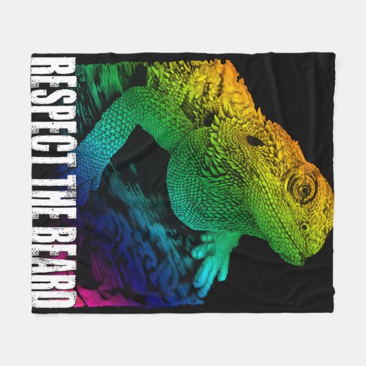 Bearded Dragon Respect Fleece Deken (Voorkant (Horizontaal))