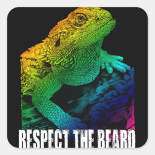 Bearded Dragon Respect Vierkante Sticker