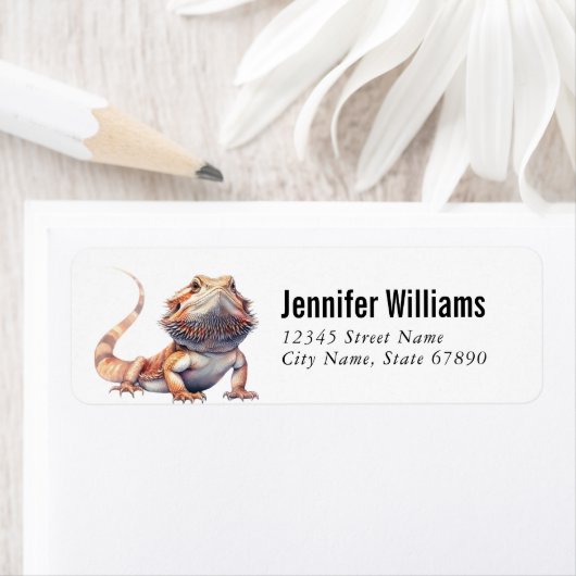 Bearded Dragon Return-adreslabel Etiket (Insitu)