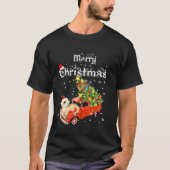 Bearded Dragon Ride Red Truck Christmas Pajama T-shirt (Voorkant)