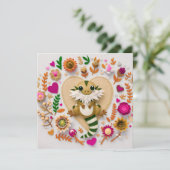 Bearded Dragon romantisch Feestdagenkaart (Staand voorkant)