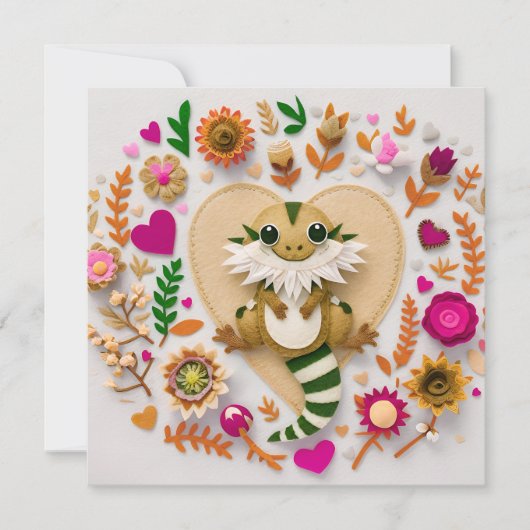 Bearded Dragon romantisch Feestdagenkaart (Voorkant)