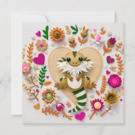 Bearded Dragon romantisch Feestdagenkaart