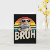 Bearded Dragon Santa Christmas Bruh Retro Lizard B Kaart (Gele Bloem)