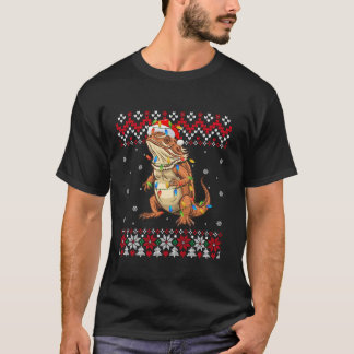 Bearded Dragon Santa Hat Mannen Vrouwen Kinder Lel T-shirt