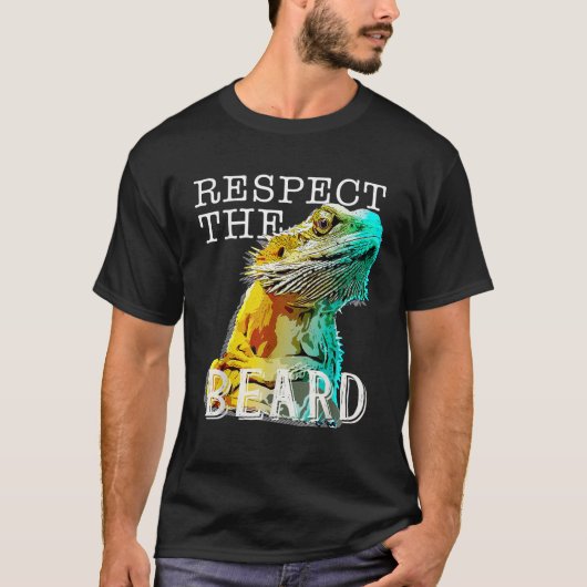 Bearded Dragon Shirt Sketch Pop Art Pet Lizard Eig (Voorkant)