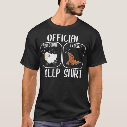 Bearded Dragon Sleepshirt Count Sheep T-shirt (Voorkant)