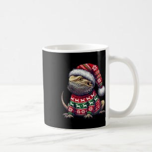 Bearded Dragon Ugly Sweater Santa Hat Kerstmis Koffiemok