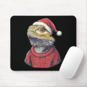 Bearded Dragon Ugly Sweater Santa Hat Kerstmis Muismat (Met muis)