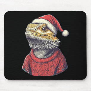 Bearded Dragon Ugly Sweater Santa Hat Kerstmis Muismat