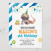 Bearded Dragon uitnodiging voor verjaardag (Voorkant / Achterkant)