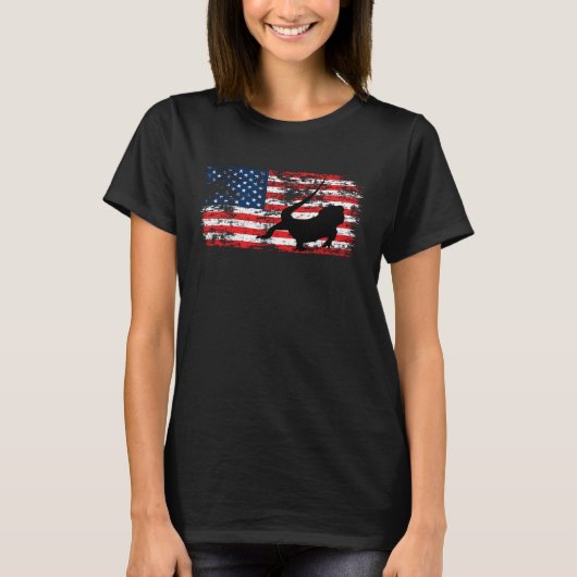 Bearded Dragon USA American Flag 4th of July Lizar T-shirt (Voorkant)