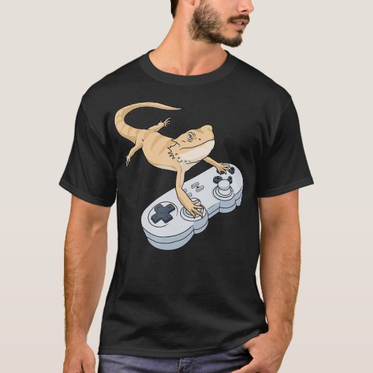 Bearded Dragon Video Game Gamer Pagona Bearded Dr. T-shirt (Voorkant)