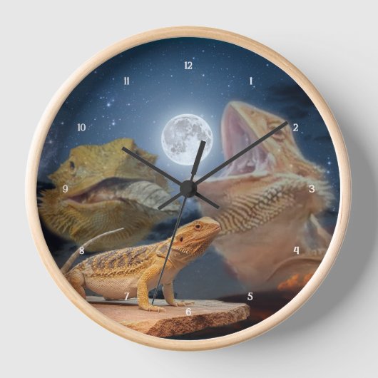 Bearded Dragon Wandklok (Voorkant)
