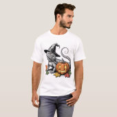 Bearded Dragon Witch en pompoen T-shirt (Voorkant volledig)