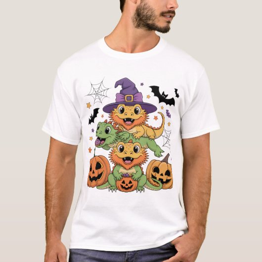 Bearded Dragons Halloween Fun T-shirt (Voorkant)