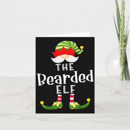 Bearded Elf Group Christmas Funny Pajama Party  Kaart (Voorkant)