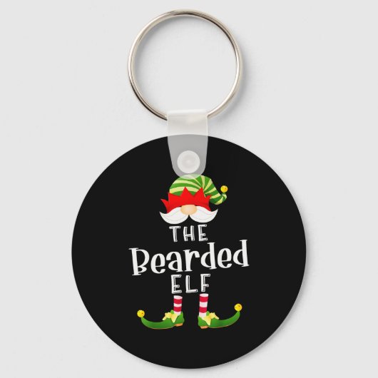 Bearded Elf Group Christmas Funny Pajama Party Sleutelhanger (Voorkant)
