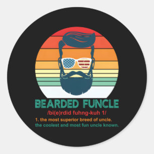 Bearded Funcle Definition Uncle Ronde Sticker