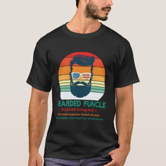 Bearded Funcle Definition Uncle T-shirt (Voorkant)